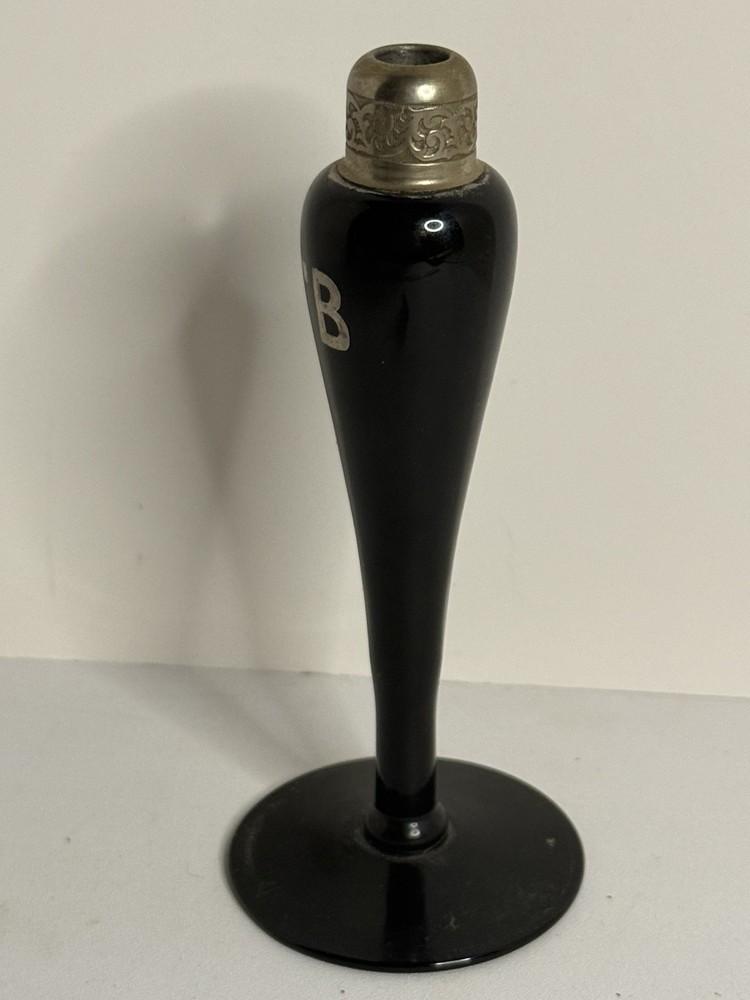DeVilbiss Black Glass Art Deco Perfume Bottle ETB