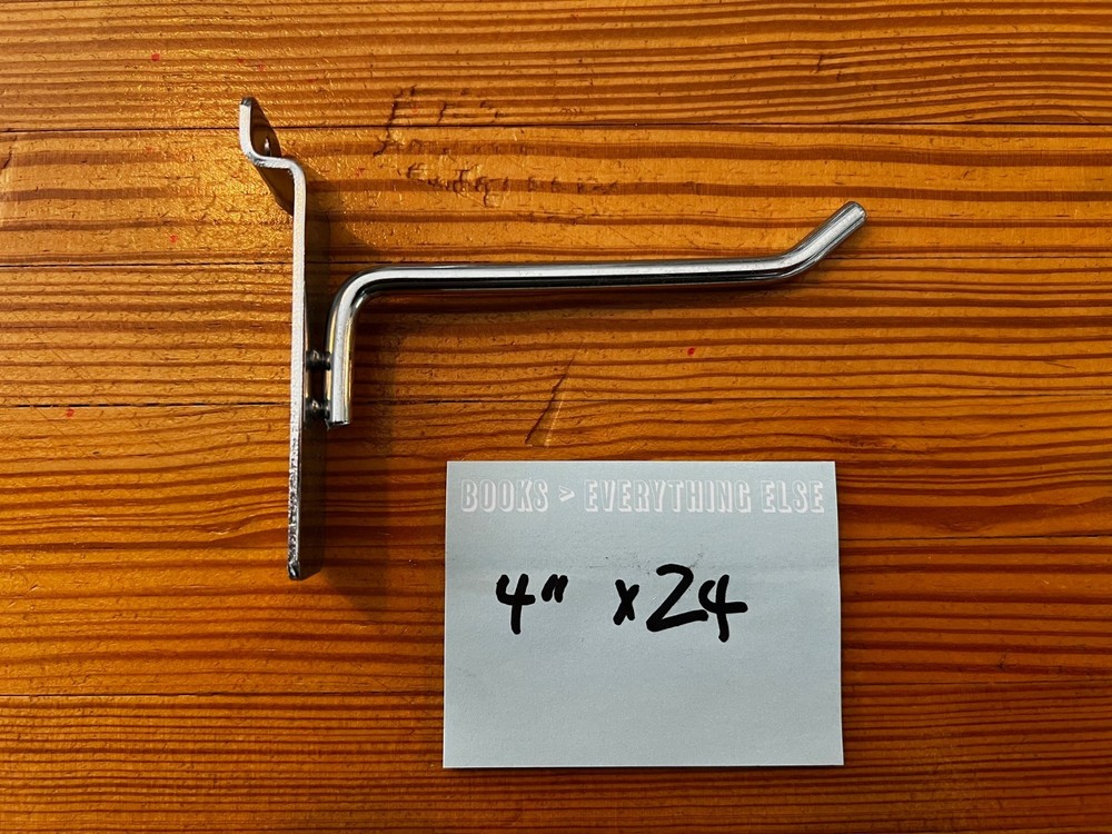 Slatwall Hooks Chrome 4" (24pcs)