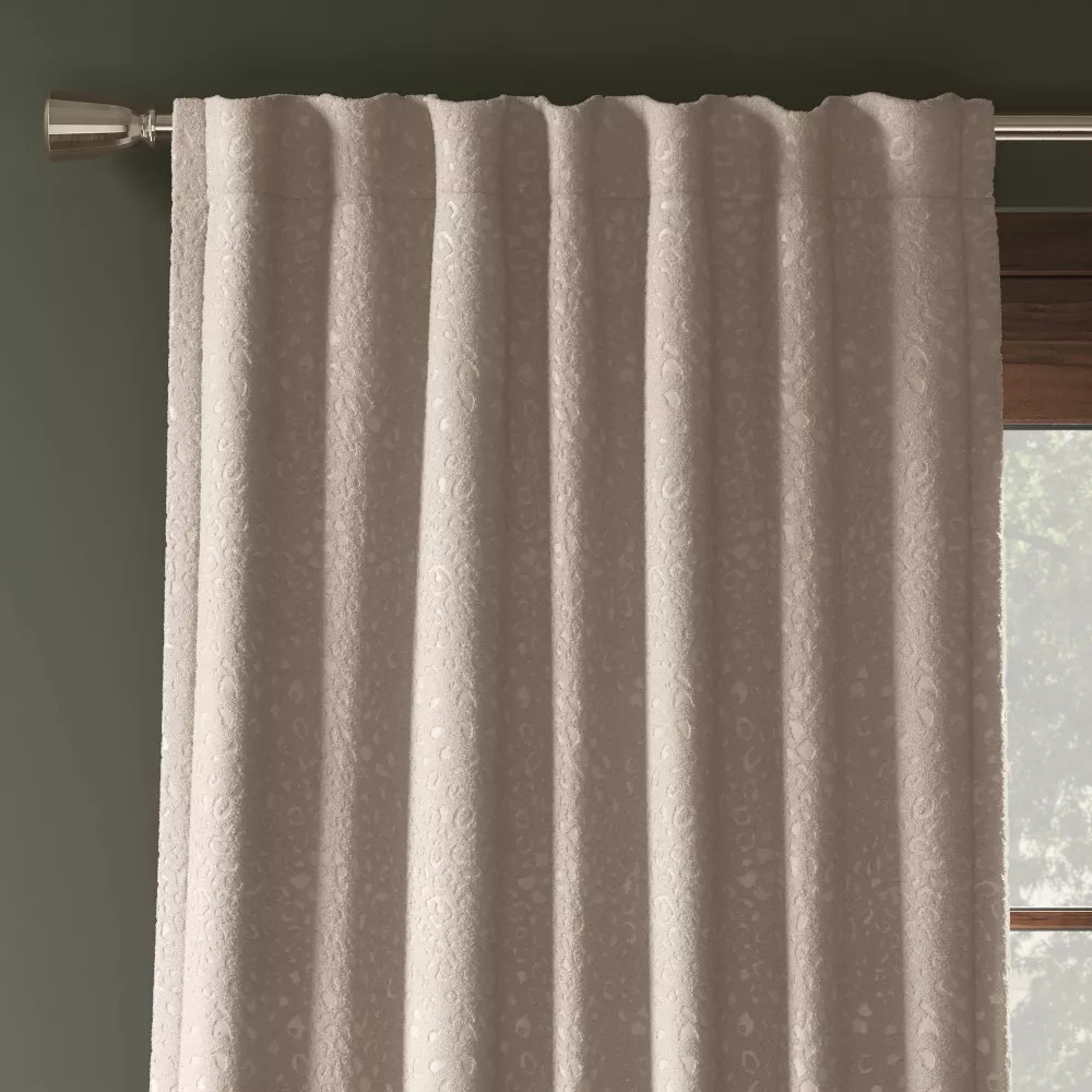 Blackout Embossed Velvet Curtain Panel - Threshold