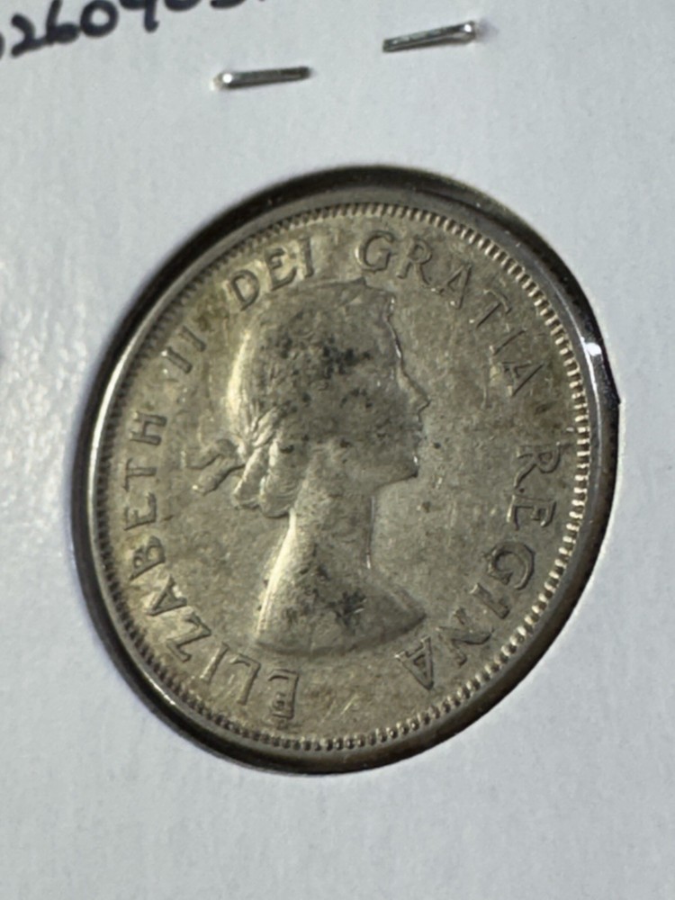1956 Canada 25 Cents Silver Coin