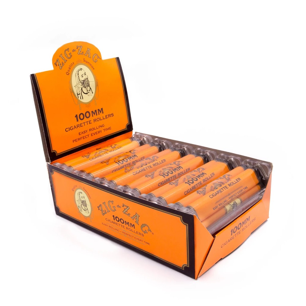 😎 FULL BOX ZIG-ZAG 100 MM CIGARETTE ROLLERS ORANGE 👀✨12 PACKS