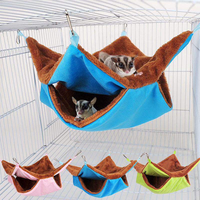 Hamster Plush Hammock Two-tier Pet Hanging Sleeping Bag Warm Soft Comfortable
