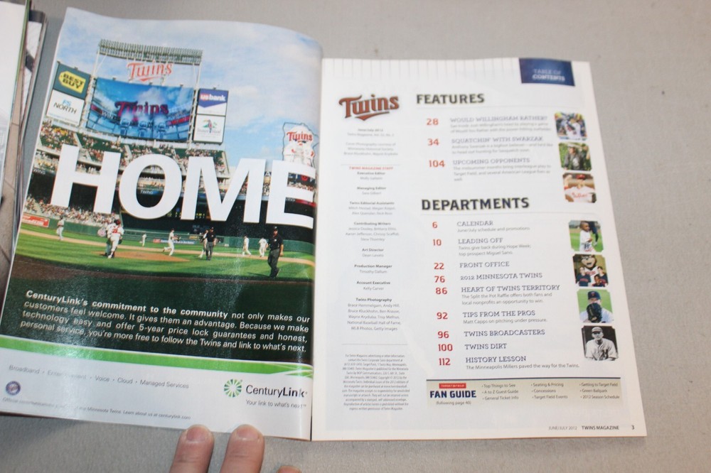 2012 Minnesota Twins Program (JUNE/JULY): HONORING THE MILLERS
