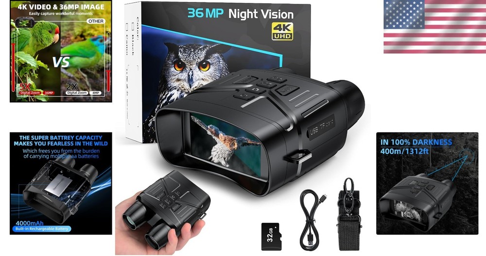 Motion Detection Night Vision Binoculars with IR Illuminator