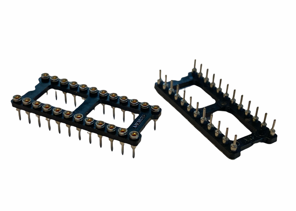 2 PCS SEMTEC 24-Pin Machine Tooled Low Profile 24 IC Socket 0.4 (10.16mm) Wide