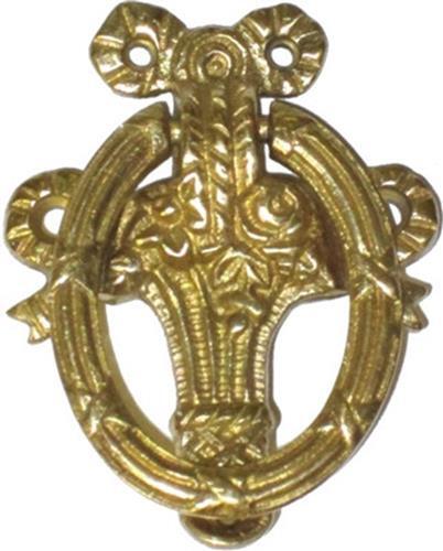 (12 Pack) 2-1/16" Flower Basket Ring Pull Cast Brass