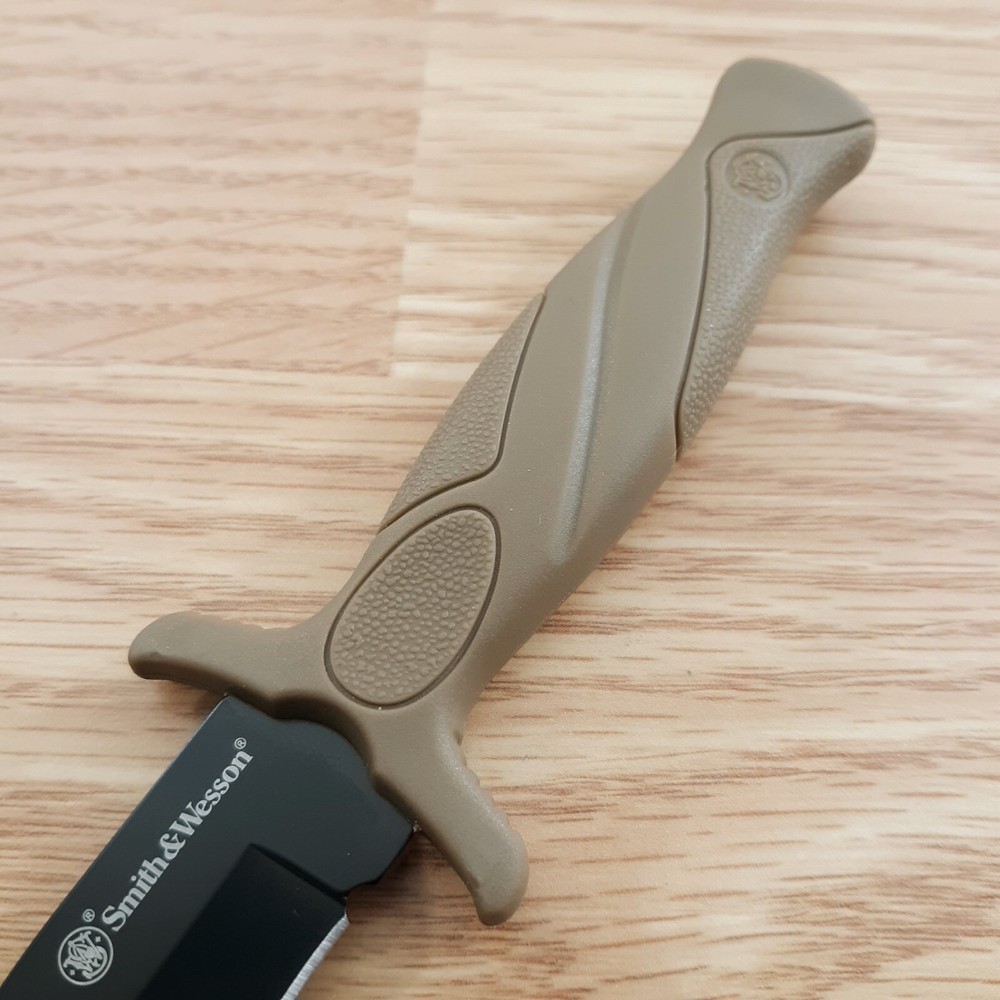 Smith & Wesson M&P Boot Fixed Knife 3" Stainless Steel Blade Tan Rubber Handle