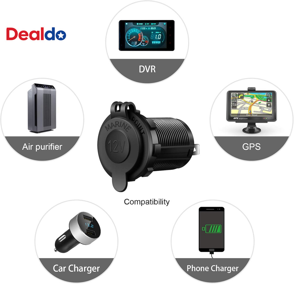 Cigarette Lighter Socket Car Marine Motorcycle ATV RV Lighter Socket Power Outle