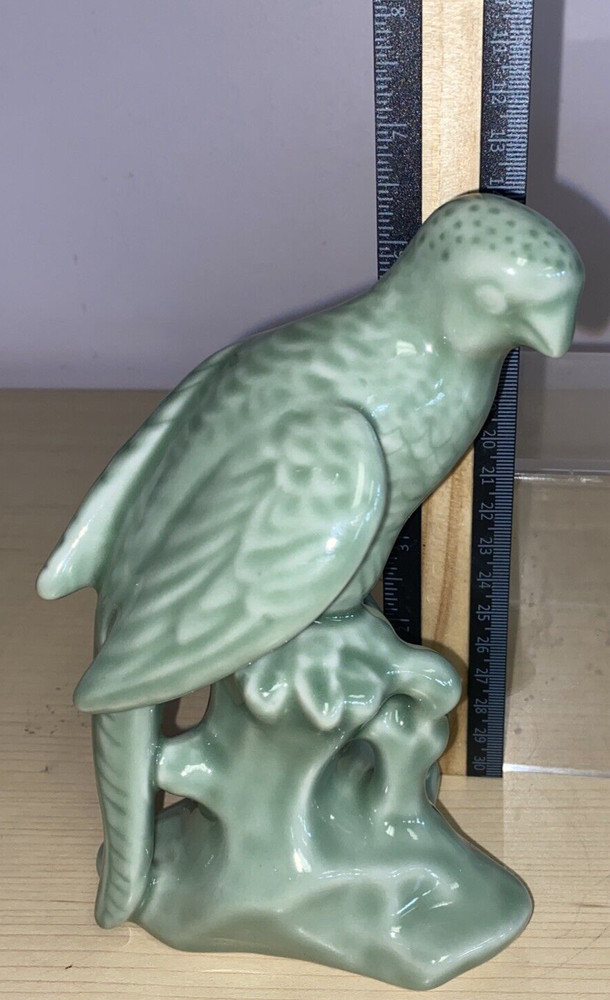 MCM Ceramic Parrot Green Figurine