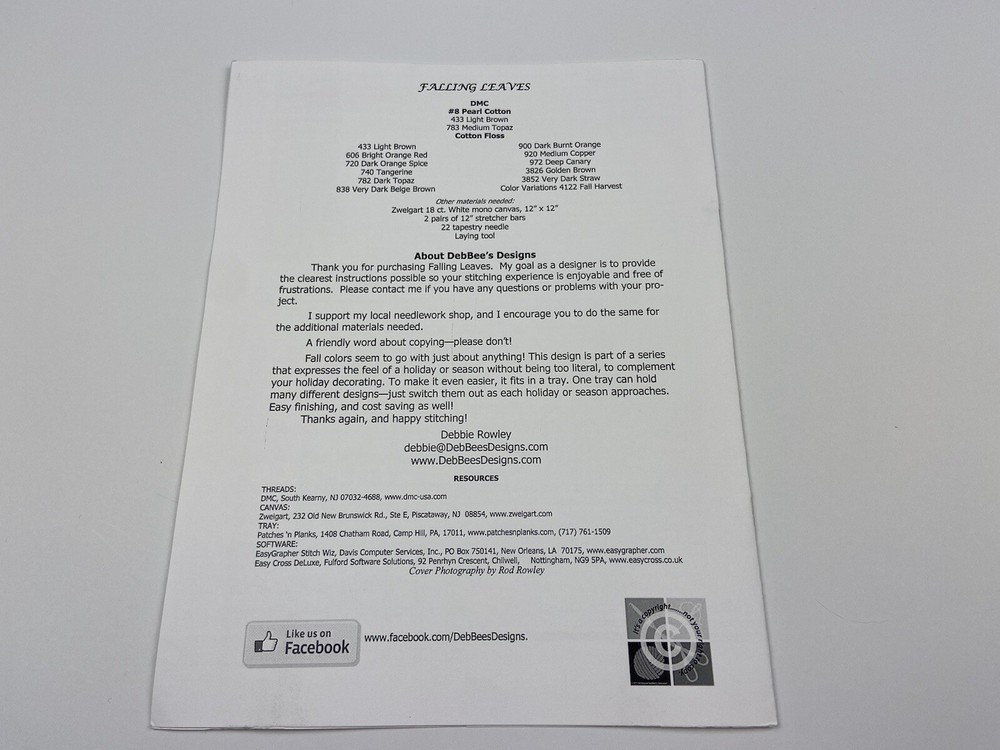 DebBee’s designs Falling Leaves needlepoint pattern vibrant colors Fall Harvest