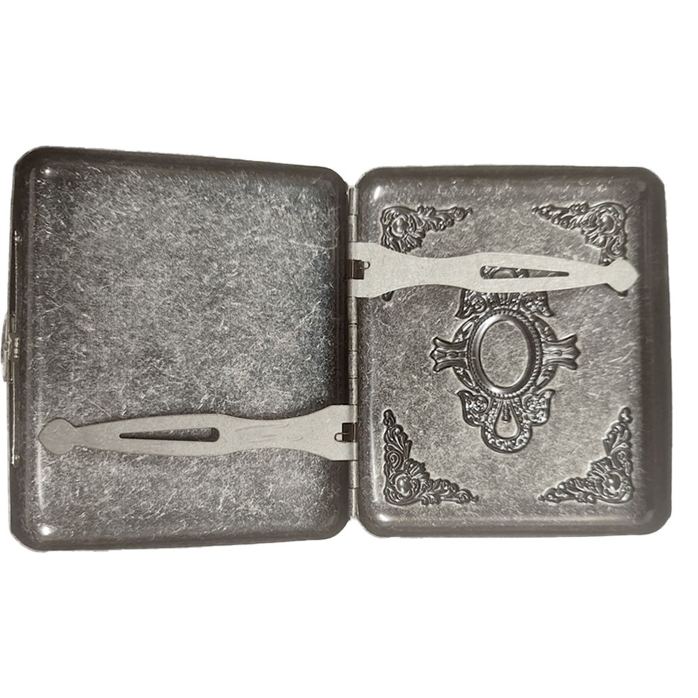 Vintage Blue Pockets Cigarette Case Holder Wallet Storage Double Sided Box NEW