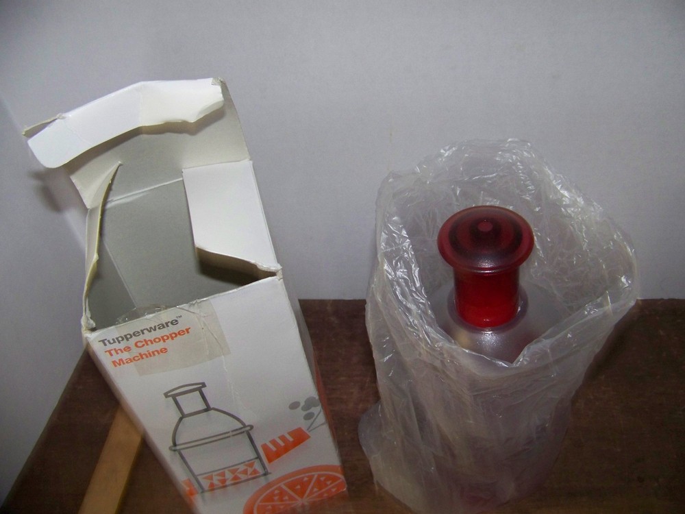 Vintage Tupperware The Chopper Machine Hand Chopper Ruby Red
