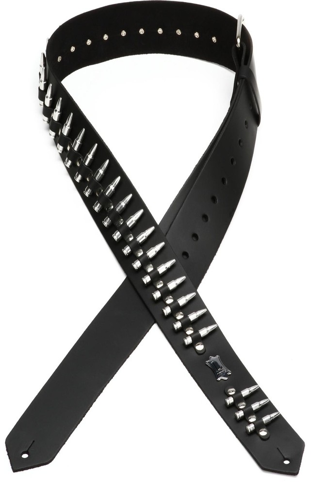 Levy's PM28-2B Genuine Leather Guitar Strap - Black