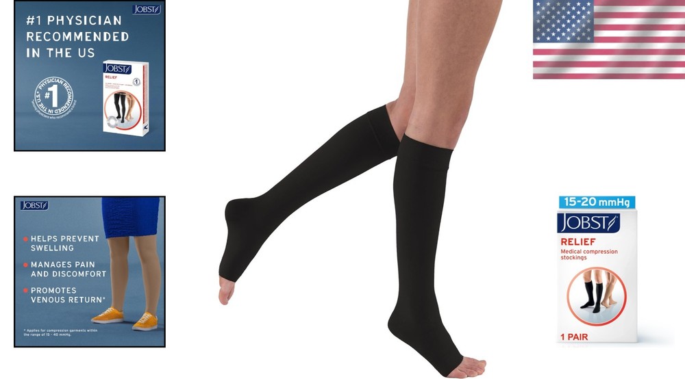 Unisex Comfort Compression Socks, Black, X-Large