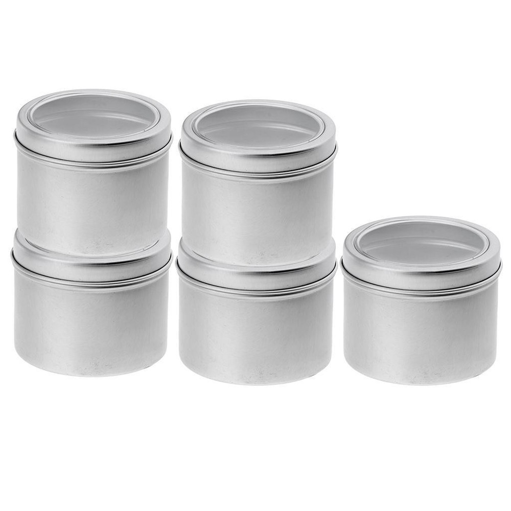 5pcs     100ml     Make  -  Up     Aluminium     Pot     Jar     Tin     Lip