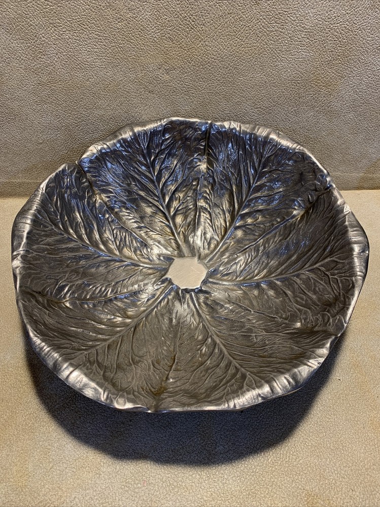 Wilton Armetale Cabbage Leaf Salad Serving Bowl 13"