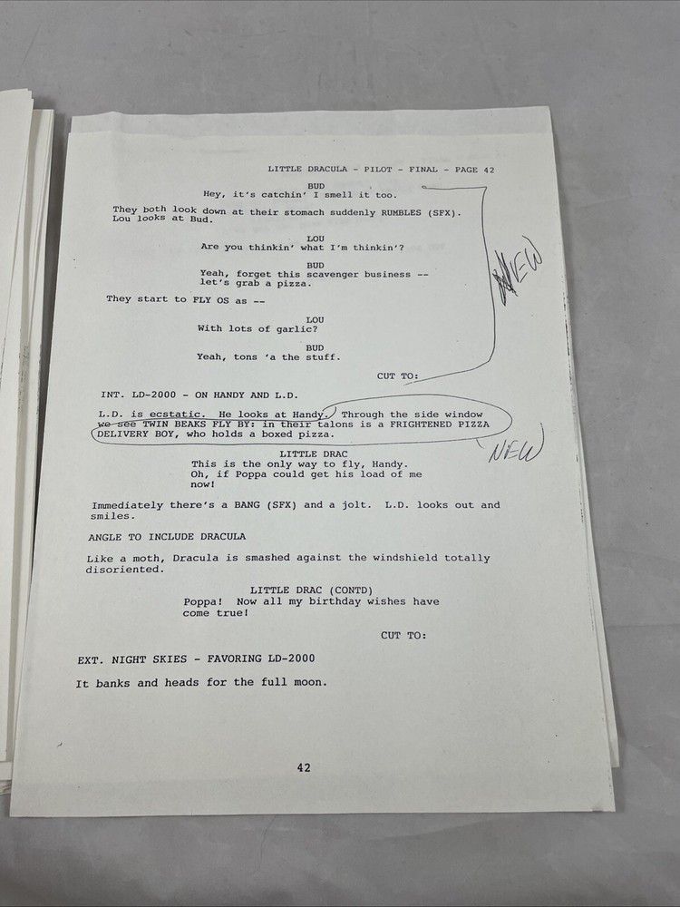 Little Dracula Little D's Surprise Pilot Script Hickey McCoy