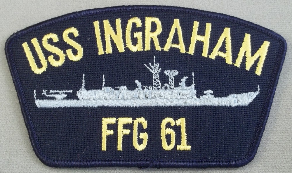 US Navy USS Ingraham  FFG - 61 Cap Patch / Merrowed Edge