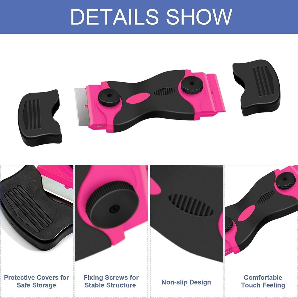 DEKEones Razor Blade Scraper, Double Edged Razorblade Scraping Tool with 10...