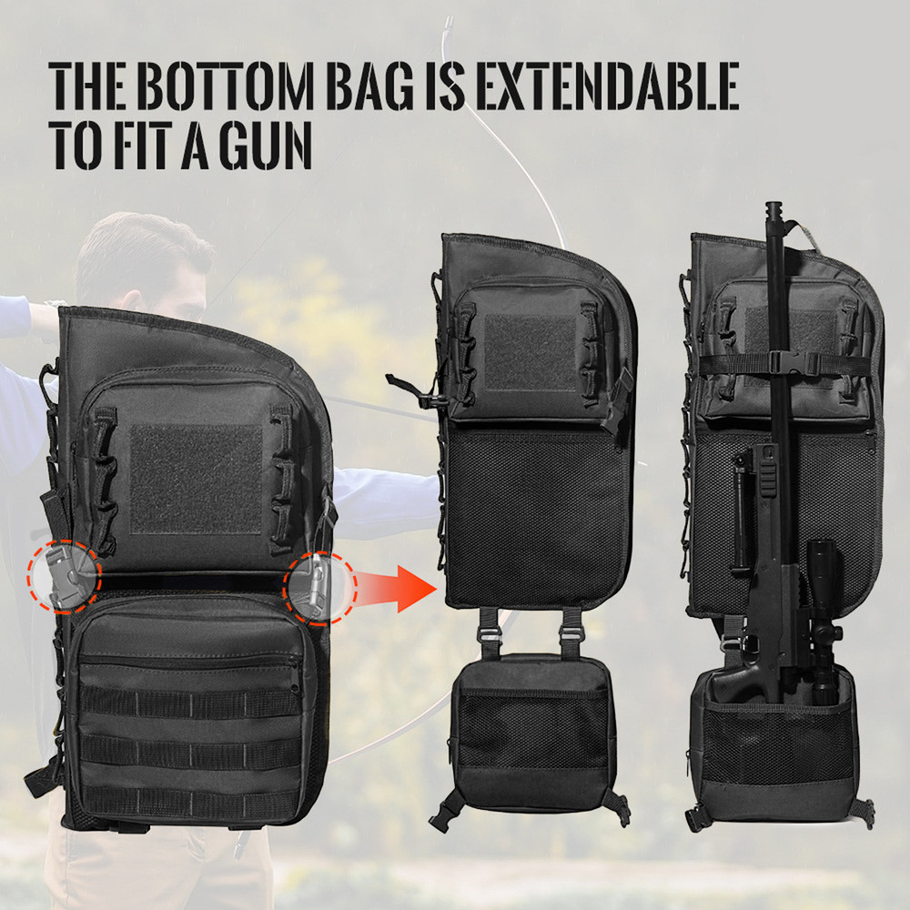 Lightweight Back Arrows Quiver with Molle System Pocket Foldable Hip Arrows Bag