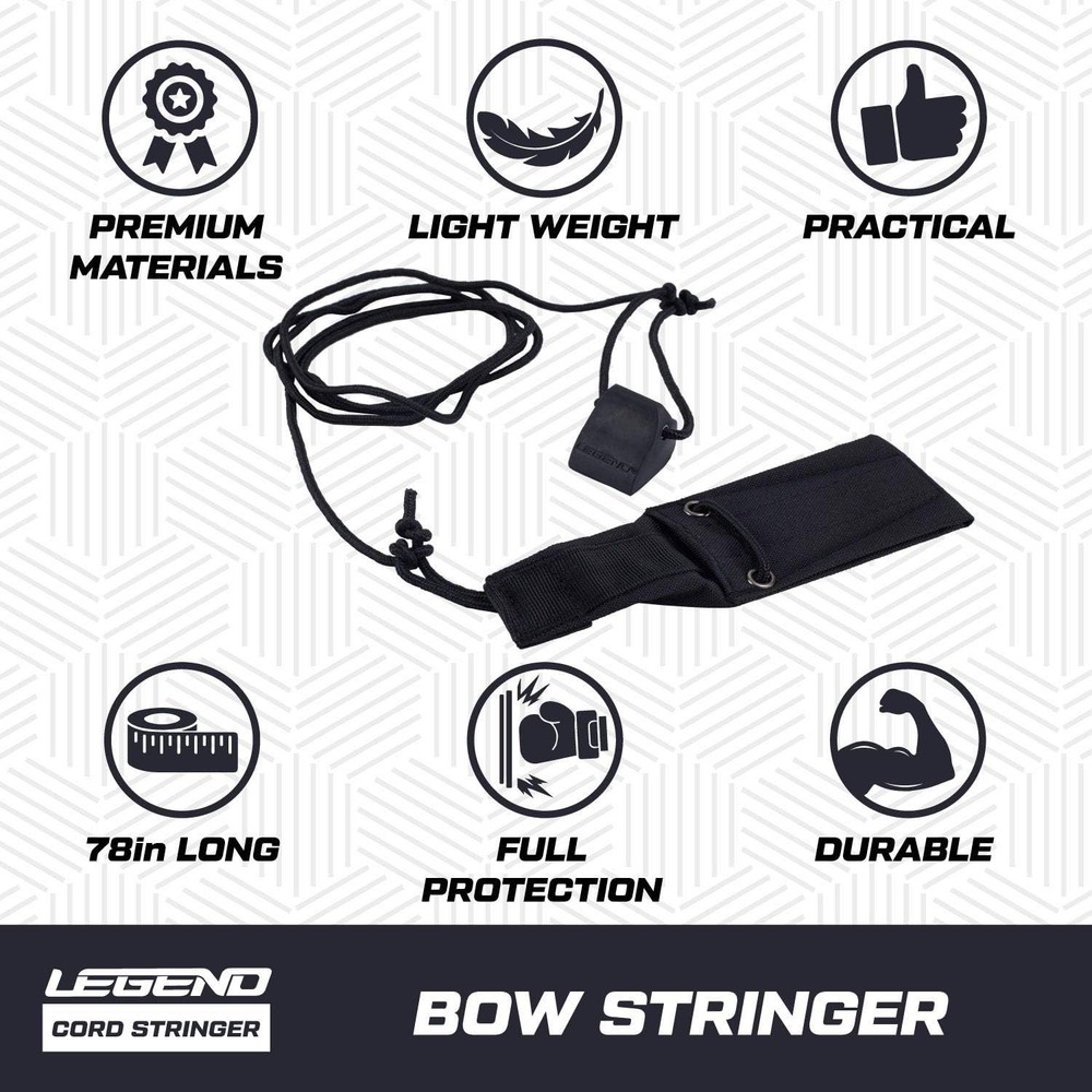 legend cord bow stringer - black limbsaver stringing tool for recurve bows