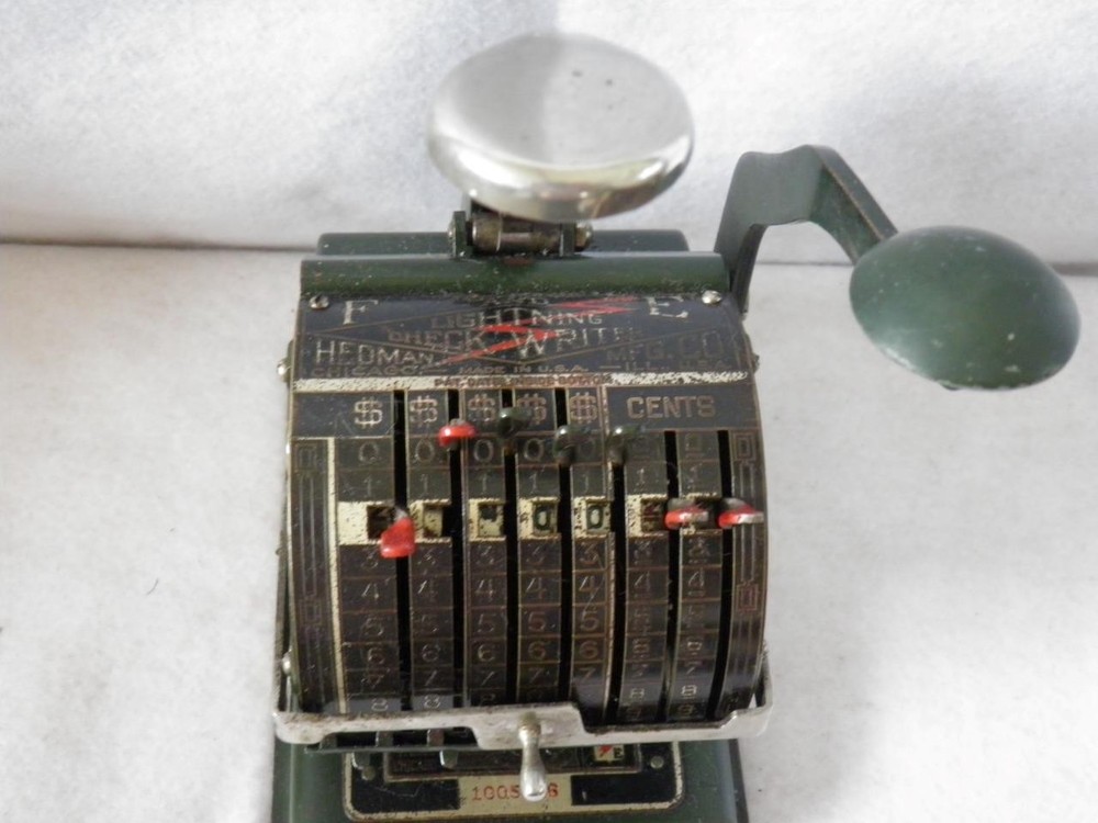 VINTAGE LIGHTNING CHECK WRITER - UNTESTED