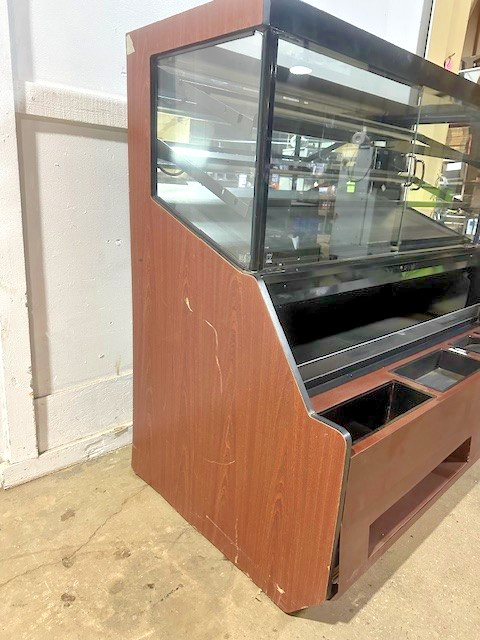 COLUMBUS SHOW CASE TOP LIGHTED DISPLAY CASE W/ BOTTOM REFRIGERATED OPEN AIR CASE