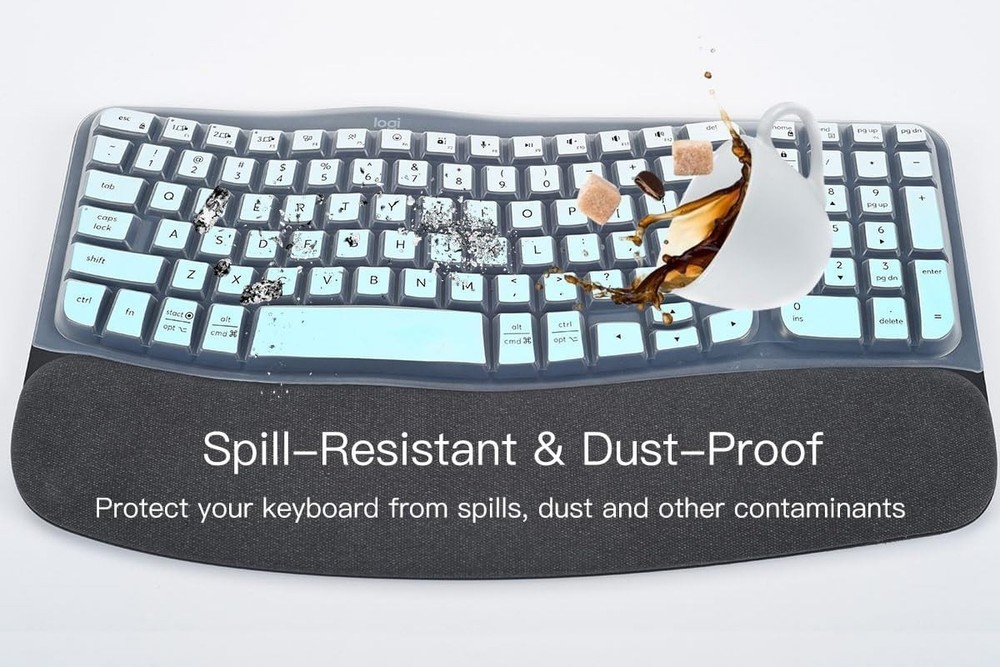 Silicone Keyboard Protector in Ombre Mint for Logitech Wave Keys MK670