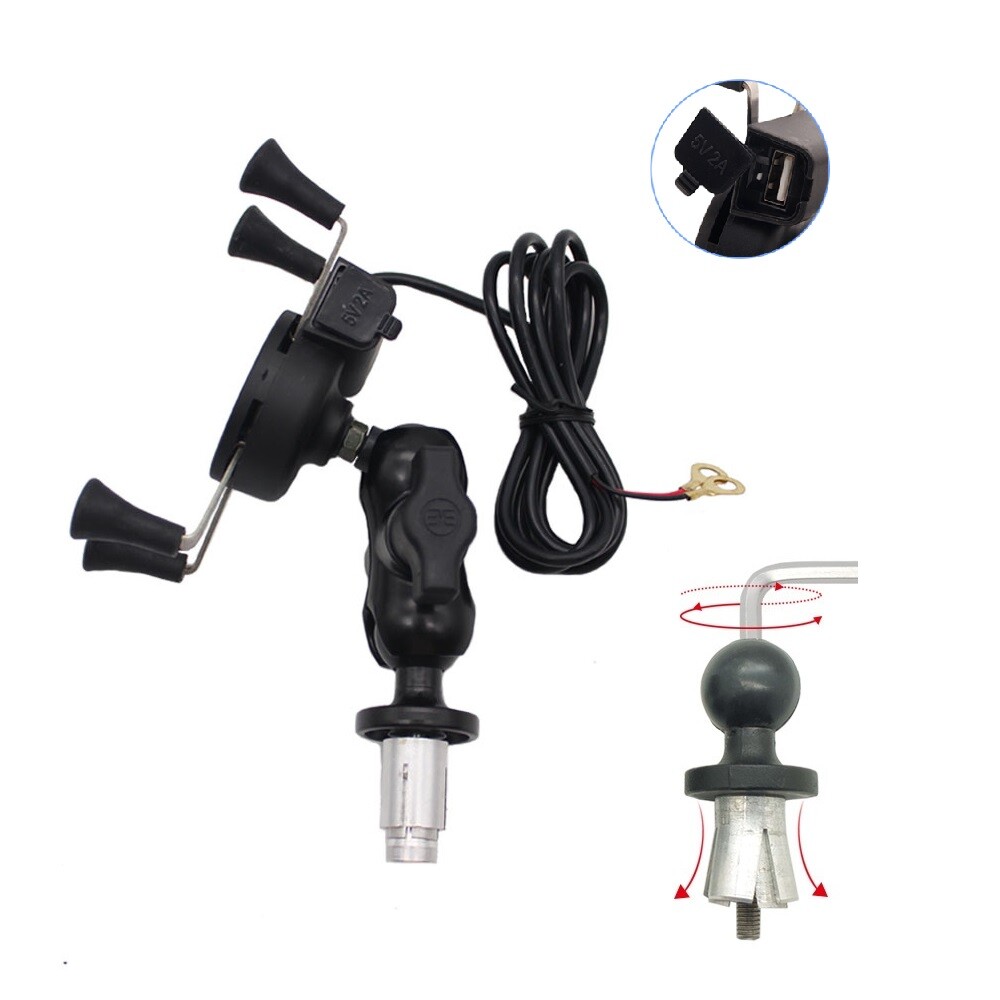 Motorcycle Triple Tree Stem Yoke Center Front Fork Phone Holder Navigation Mount