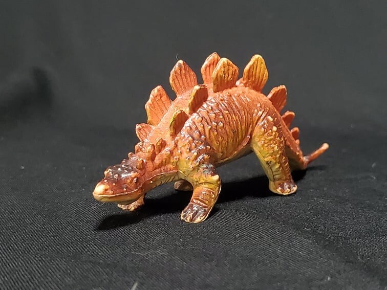 Orange Stegosaurus Dinosaur 1.5" Educational Toy Figure