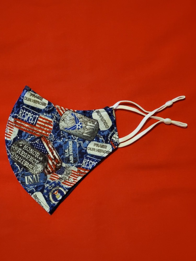 Military Air Force Dog Tags Adjustable Face Mask