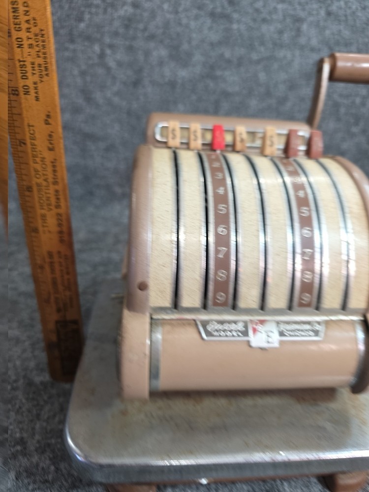 Vintage Excel Model E Check Writer Machine Not Tested Chicago Wheeling Hedman