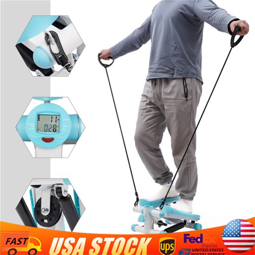 Exercise Mini Stair Stepper , Twister , Climber Machine with Resistance Bands