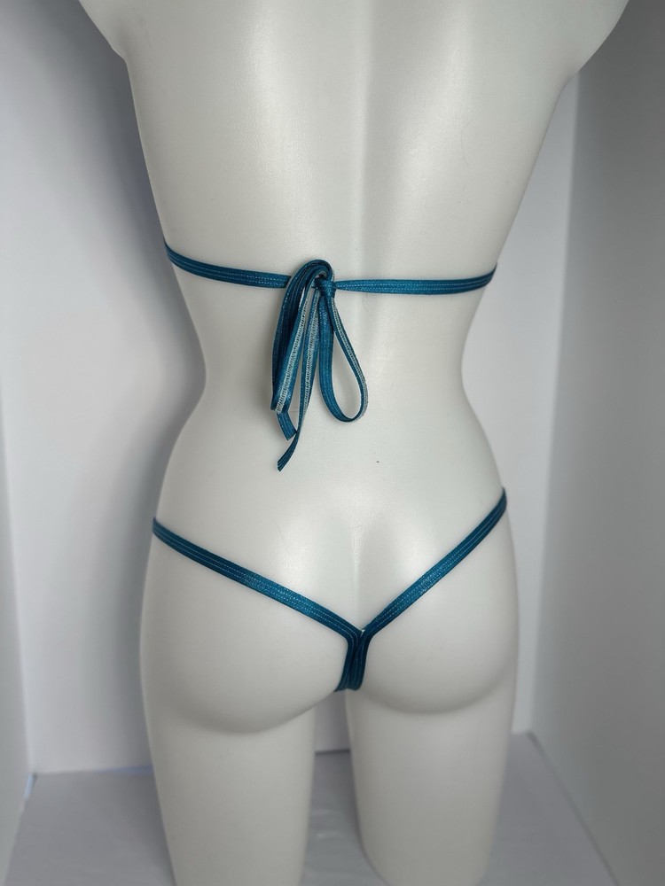 Exotic Dancer Tri Top And Scrunch Butt Booty Short Set With G String