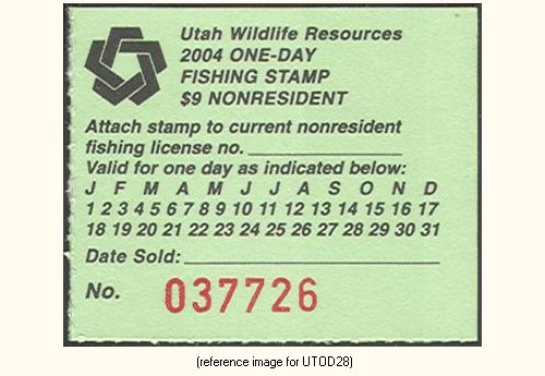 D2K Utah One Day Stamp 2004 $9.00 NR