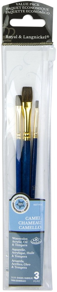 Royal & Langnickel(R) Camel Value Pack Brush Set-3/Pkg