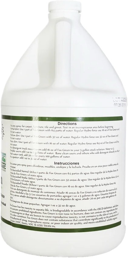Carpet Cleaning Solution /Fox Green 1 Gallon (3.78L)