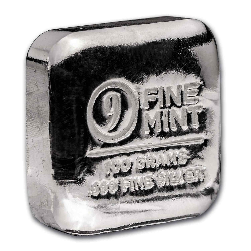 100 gram Cast-Poured Silver Bar - 9Fine Mint - eBay