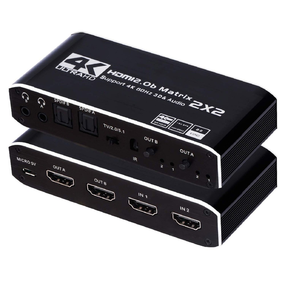 2 in 2 out 4K HDMI Matrix Switch 2x2 Full HD 1080P Video Processor Adapter E