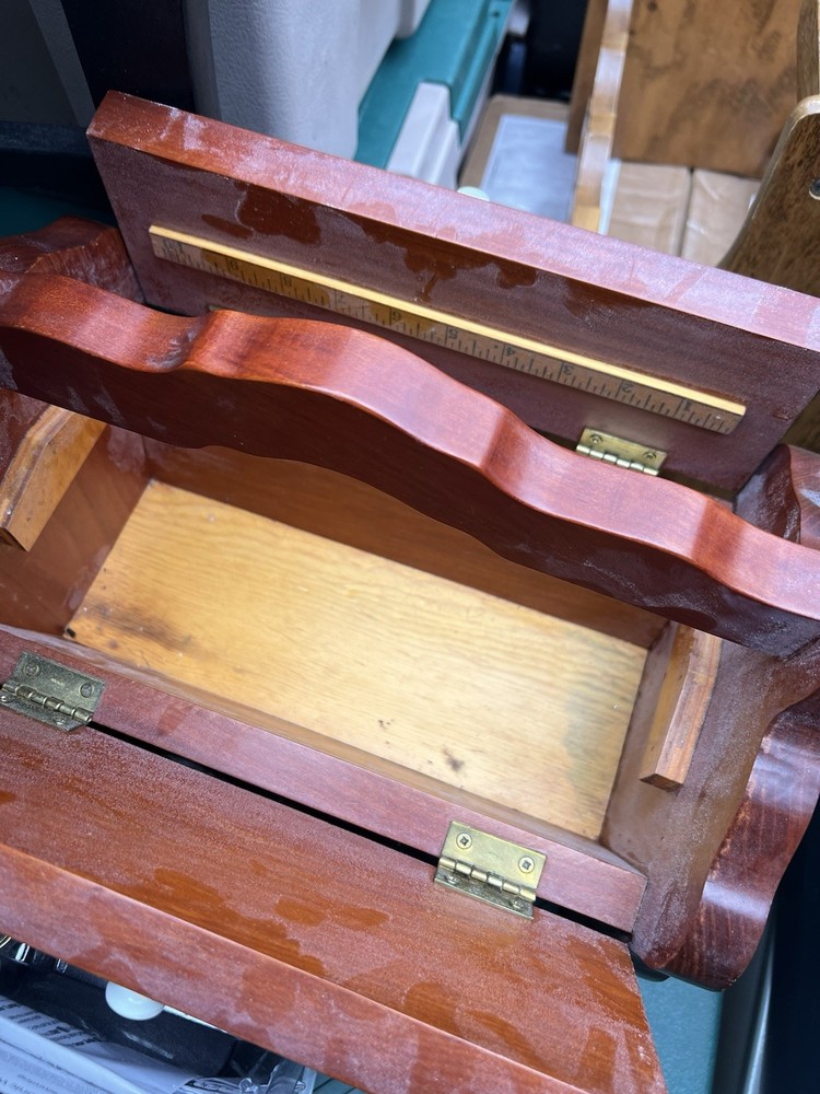 Sewing Box With Ruler Built into Door