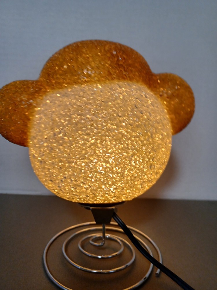 VTG Monkey Face Plastic Spaghetti Popcorn Lamp Spring Base Electric Night Light