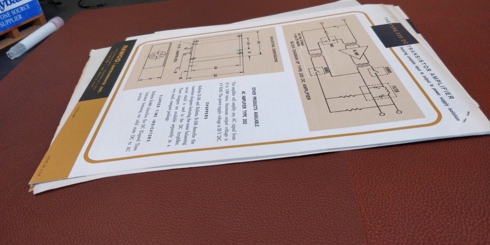 1963-64 ~ RAWCO Instruments Inc. ~ Bulletins Spec Sheets~ Transistors Amplifiers