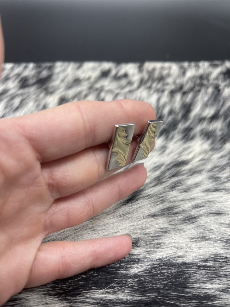 Stunning Silvertone Vintage Cuff Links #Q37