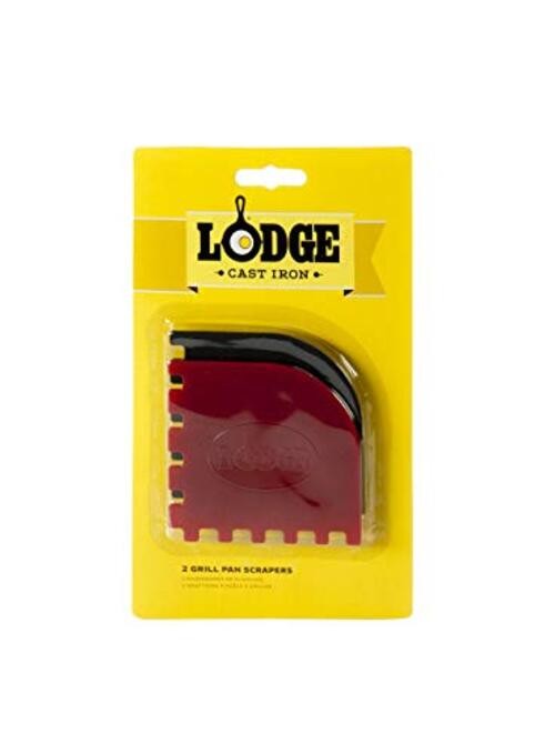 SCRAPERGPK Durable Grill Pan Scrapers, Red and Black, 2-Pack