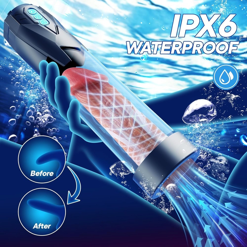 Automatic Penis Pump with Quick Release: 5 Modes & 3 Rings for Better Stamina