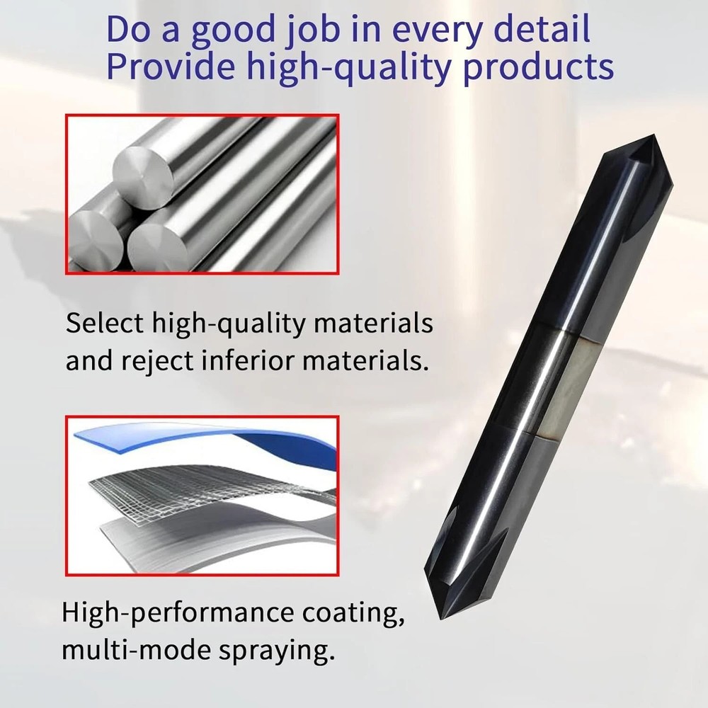 Double End 3/8" 4 Flute 90 Degree Solid Carbide Chamfer Mill - AlTiN Coated