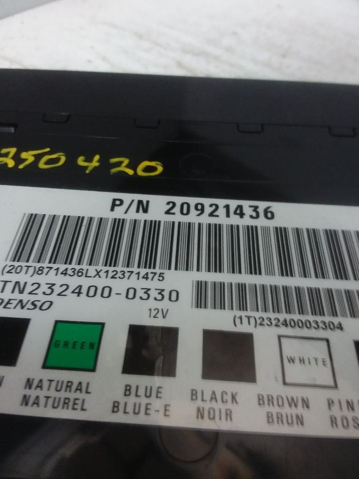 Body Control Module BCM Left Hand Dash Fits 06-13 IMPALA 20921436