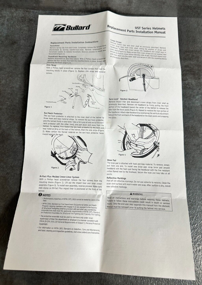 Bullard R152, UST Fire Helmet Face Shield Mounting Hardware Kit