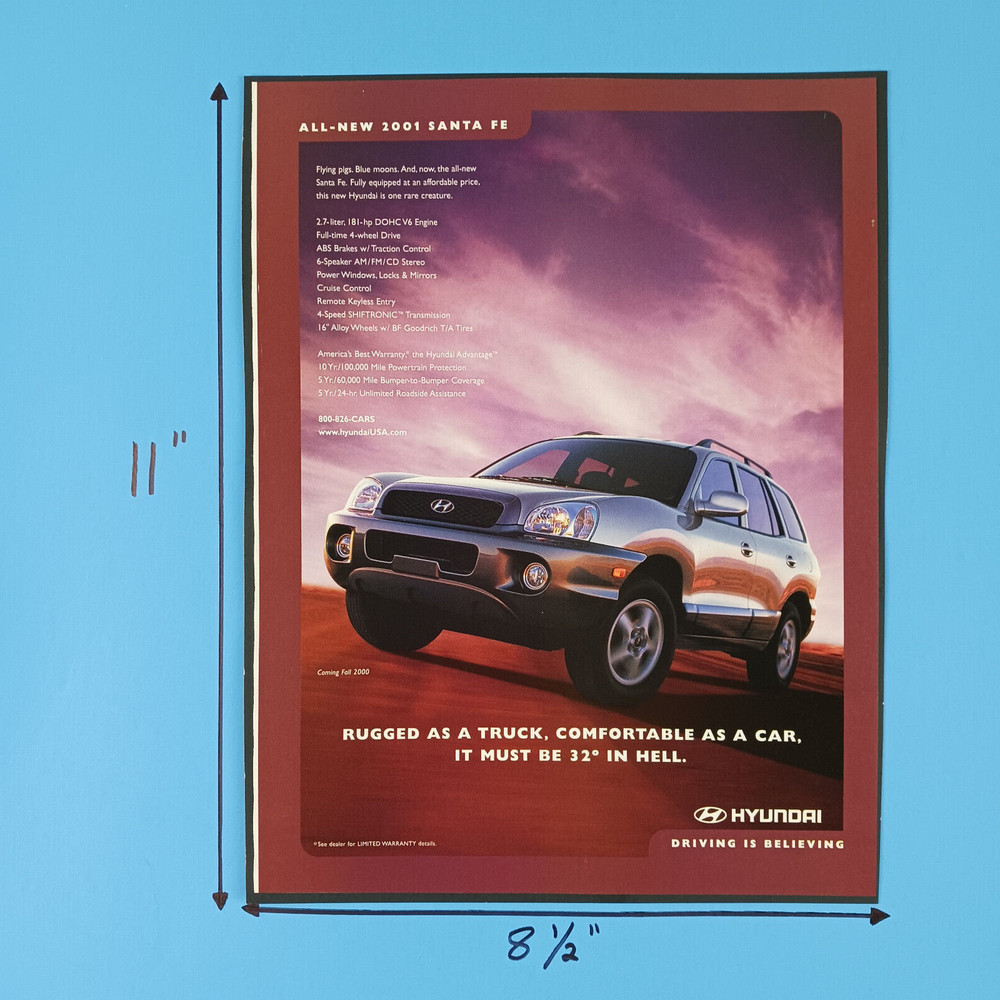 2000 Hyundai Santa Fe Print Advertisement