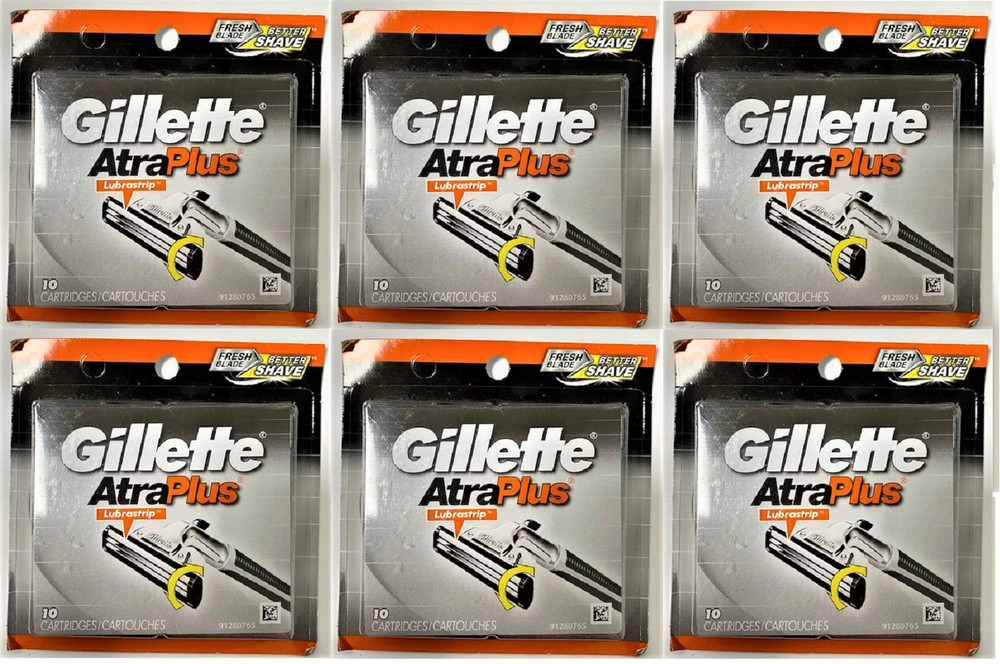 Gillette Atra Plus Refill Razor Blade Cartridges,  60 Count (Unboxed)